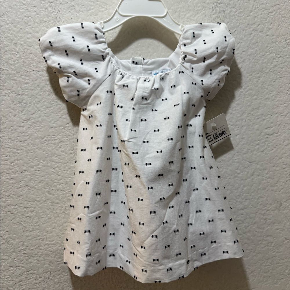 Luli and Me white dress with blue dot size 12 M  New with tags